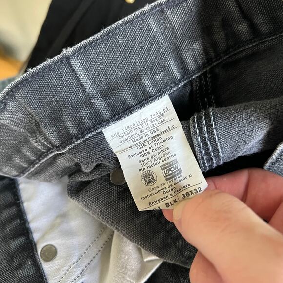 Vintage Y2K Carhartt black double knee work wear carpenter pants - Picture 7 of 10